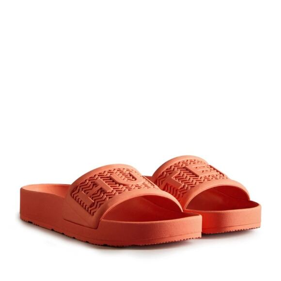 Hunter Women Slide Sandal Size 11 Sun-Cup Orange Bloom Algae Foam Waterproof New - Picture 2 of 7